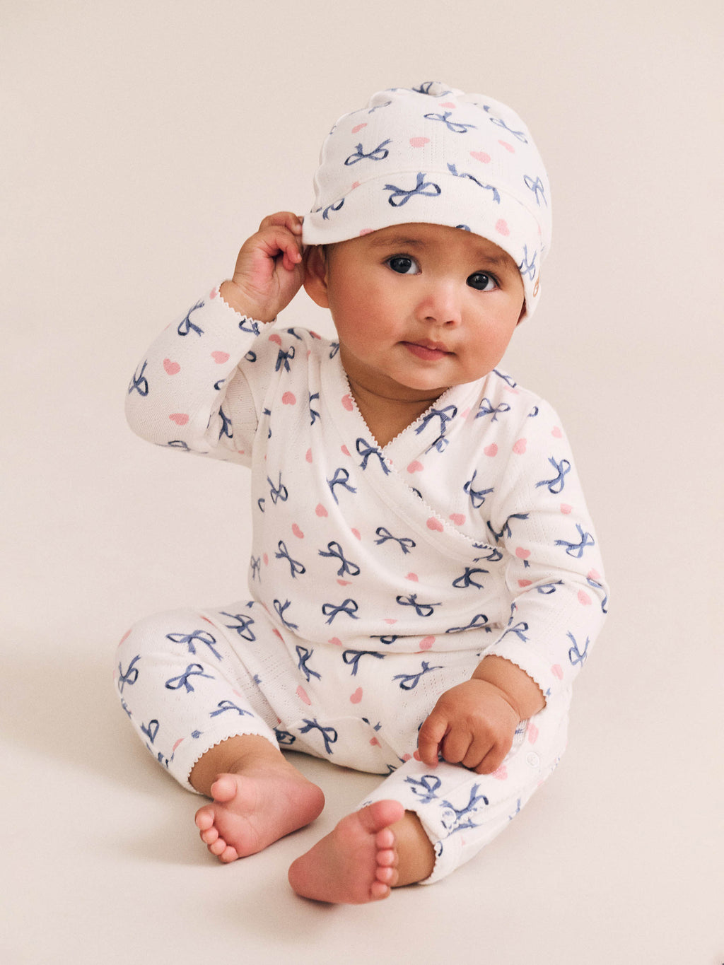 My First Hux Hearts And Bows  Newborn Romper
