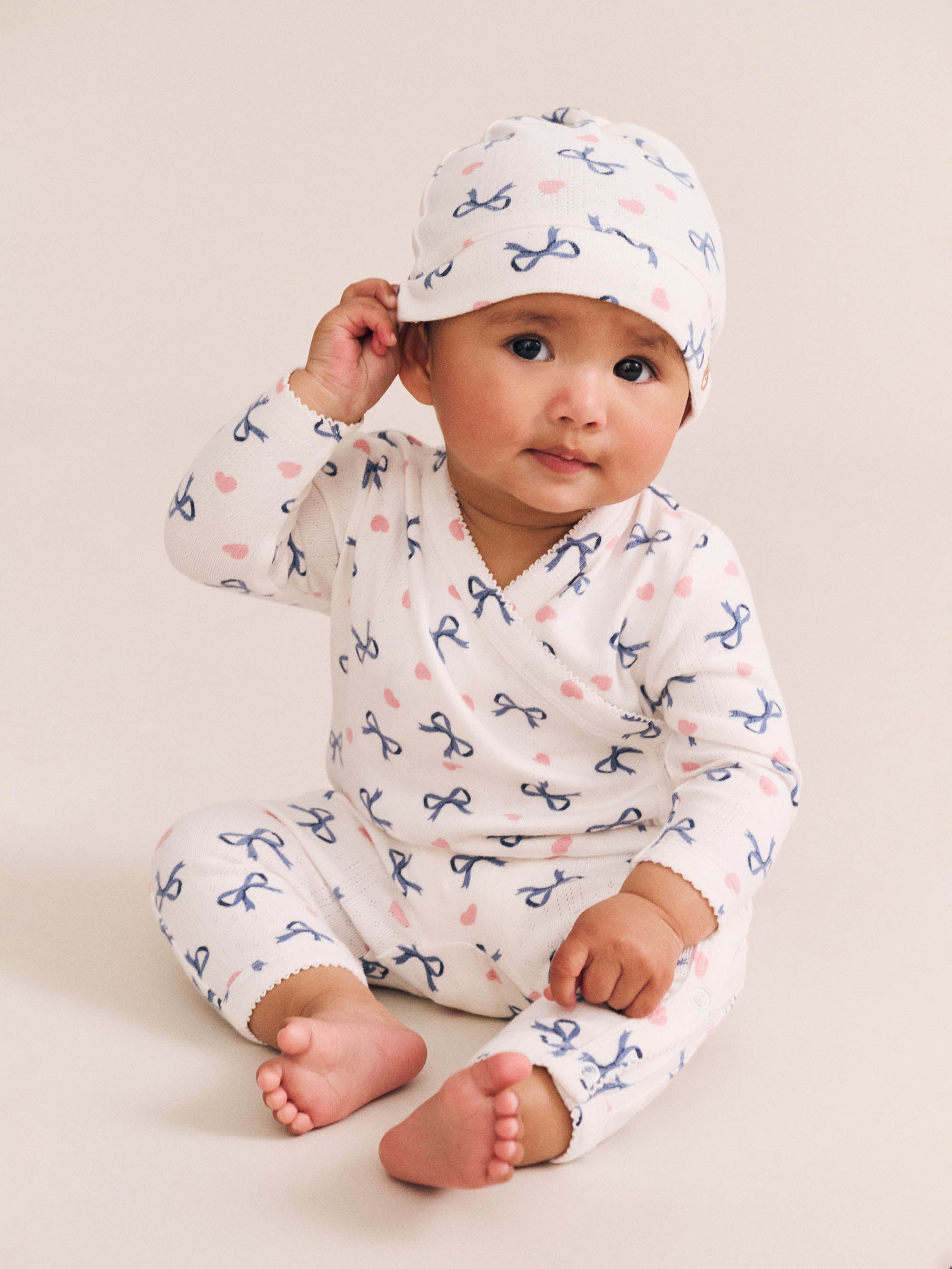 My First Hux Hearts And Bows  Newborn Romper