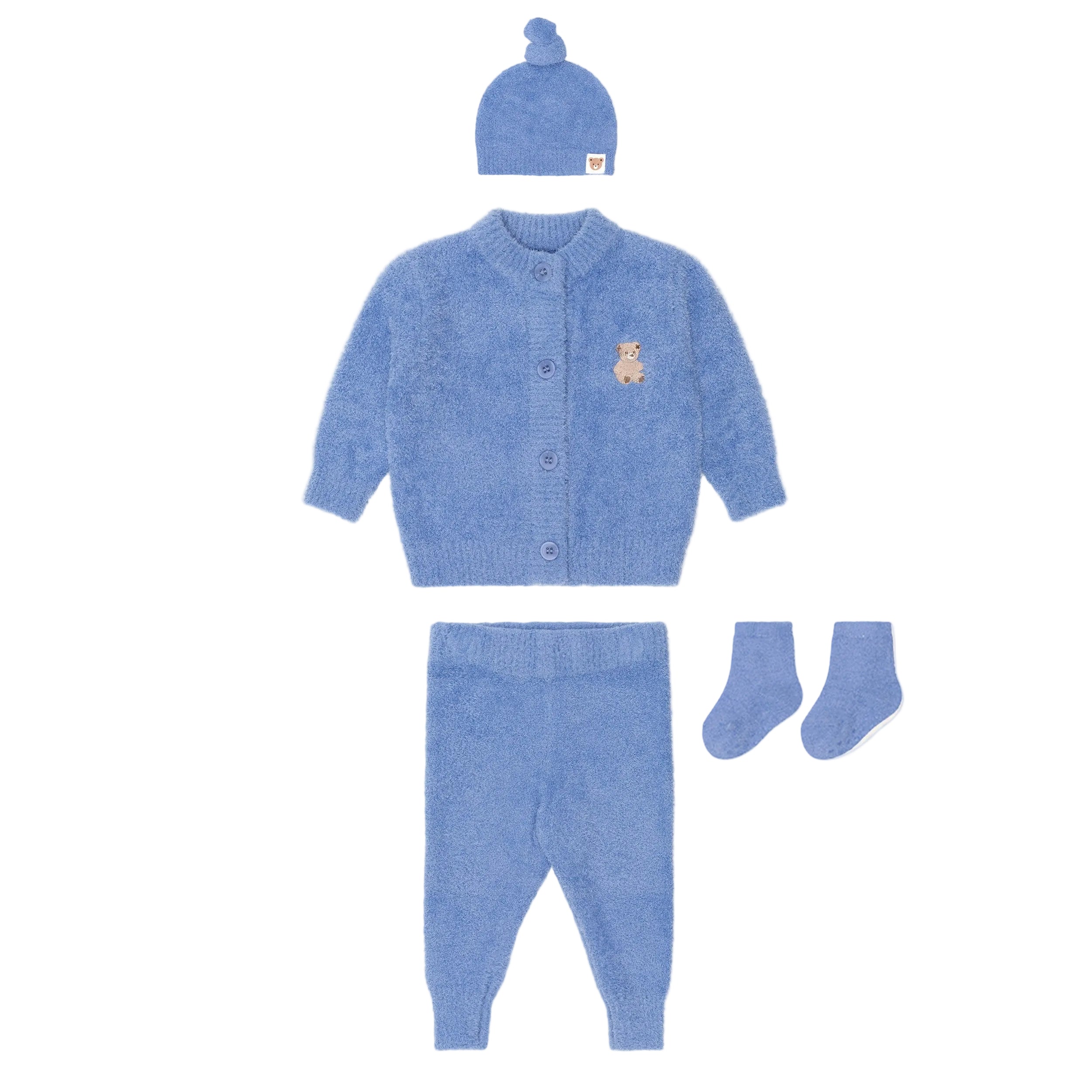 My First Hux Vintage Blue 4Pc Boucle Newborn Set