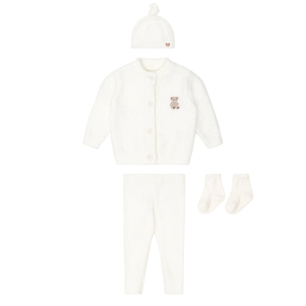 My First Hux Almond Milk 4Pc Boucle Newborn Set