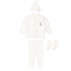 My First Hux Almond Milk 4Pc Boucle Newborn Set