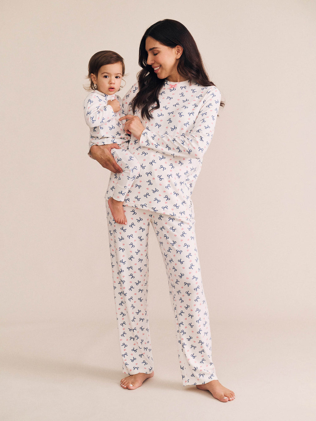 Hearts And Bows Long Sleeve Pj Set