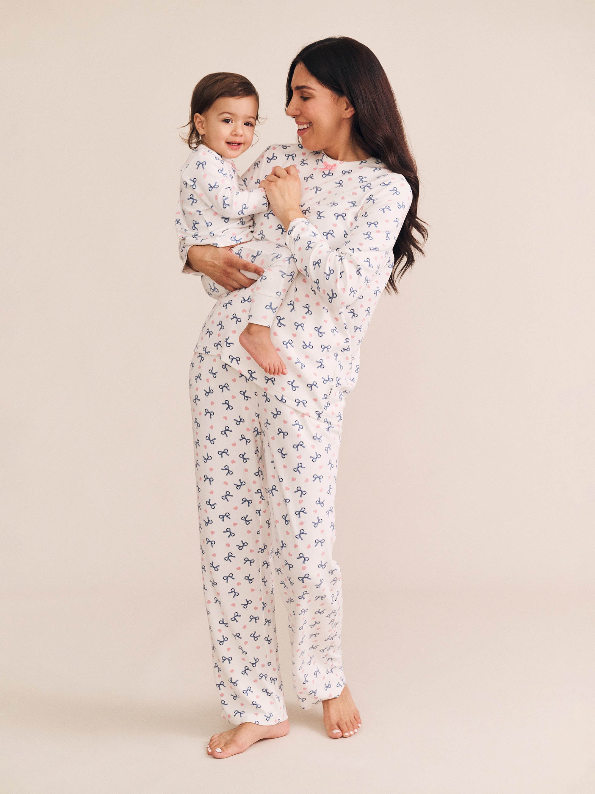 Hearts And Bows Long Sleeve Pj Set