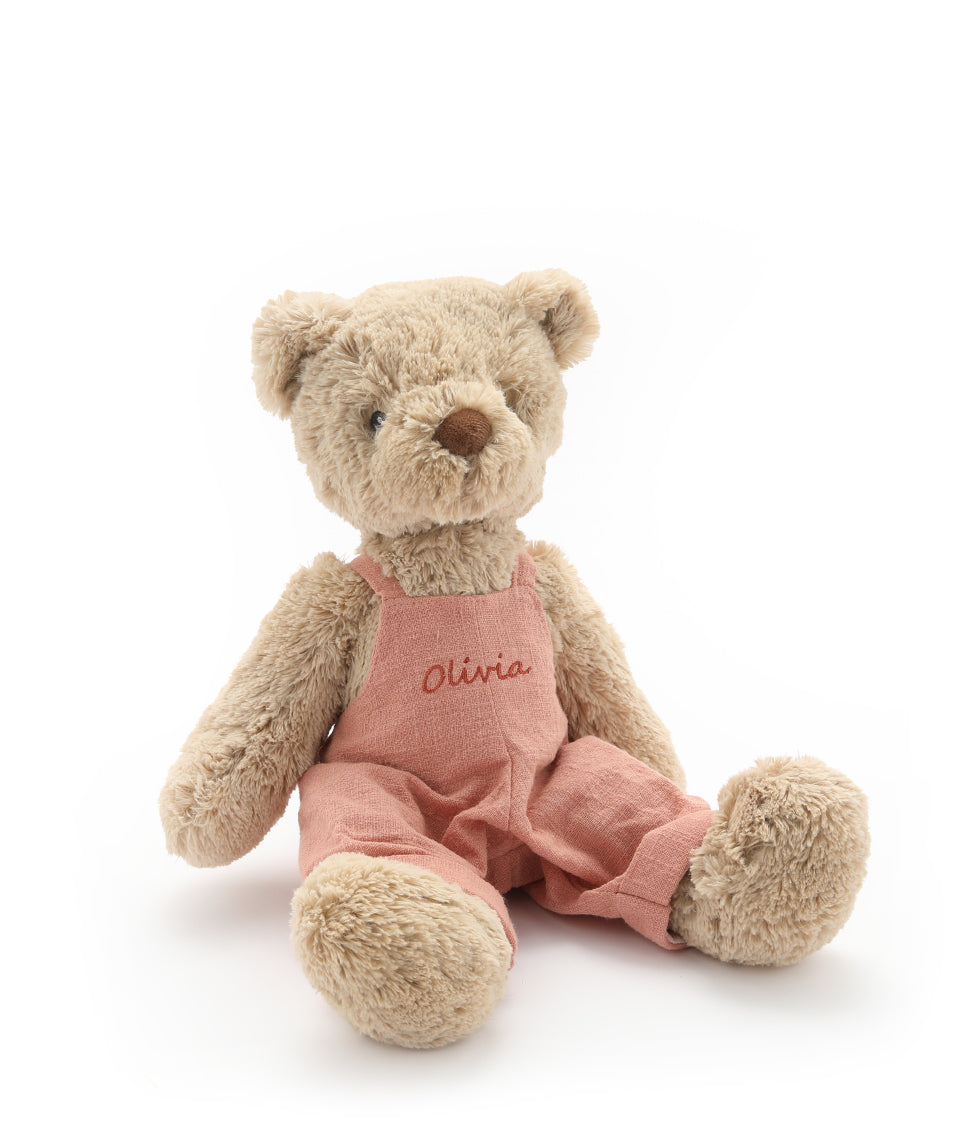 Personalised Honey Bear Overalls - Pink