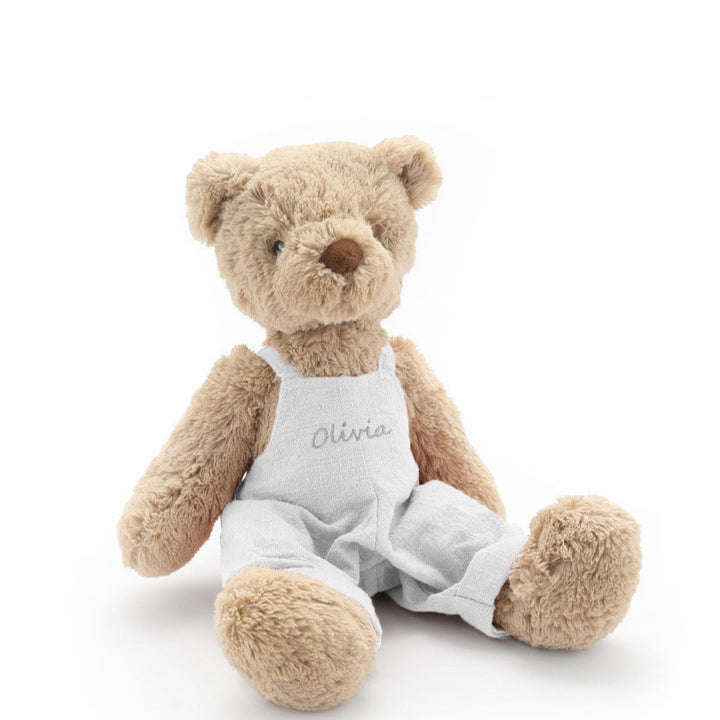 Personalised Honey Bear Overalls - White