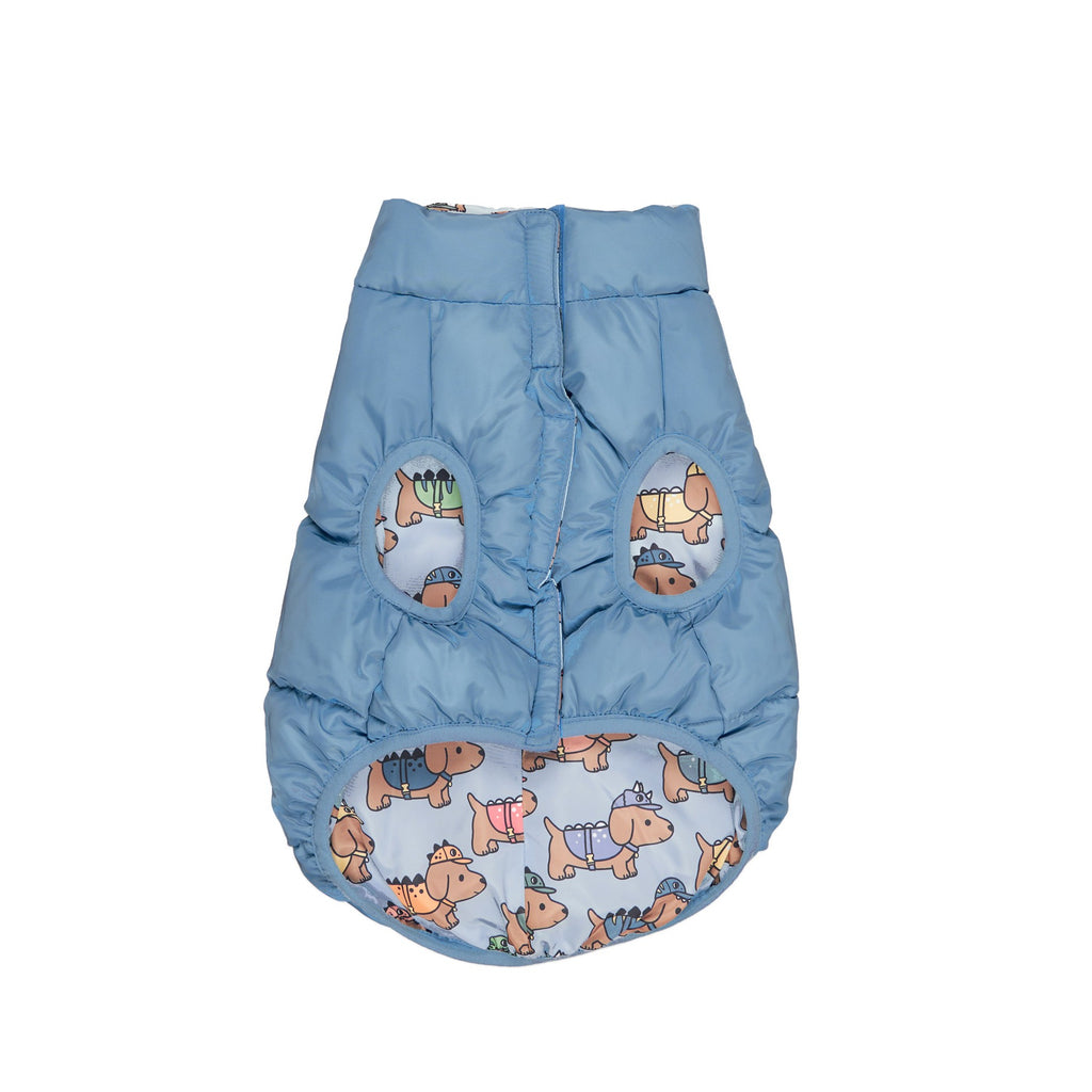 Dino Dog Reversible Dog Vest - Mountain Blue