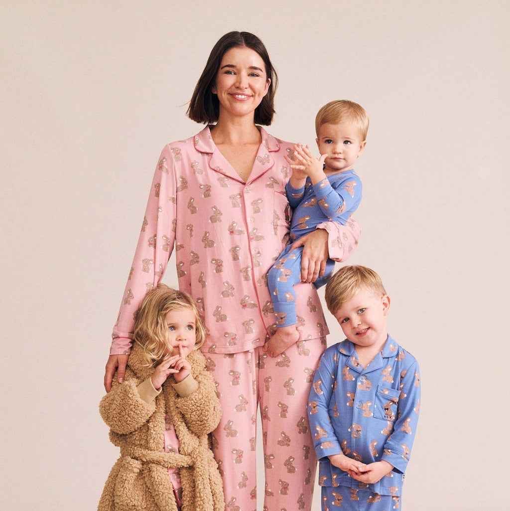 Dusty Pink Bunny Womens Pj Set