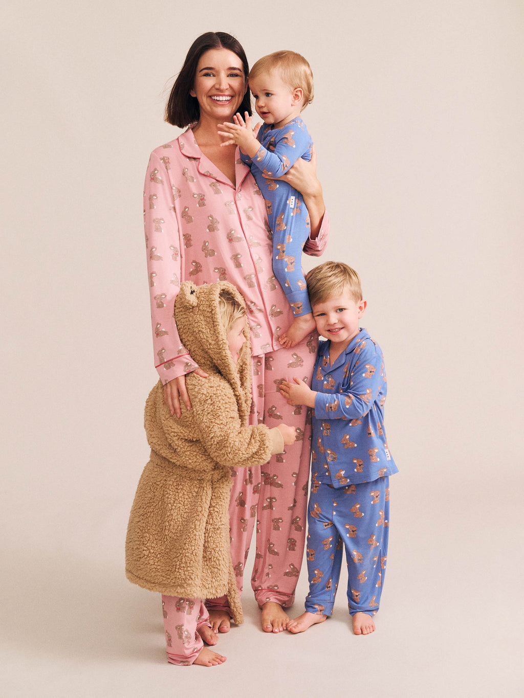 Dusty Pink Bunny Womens Pj Set