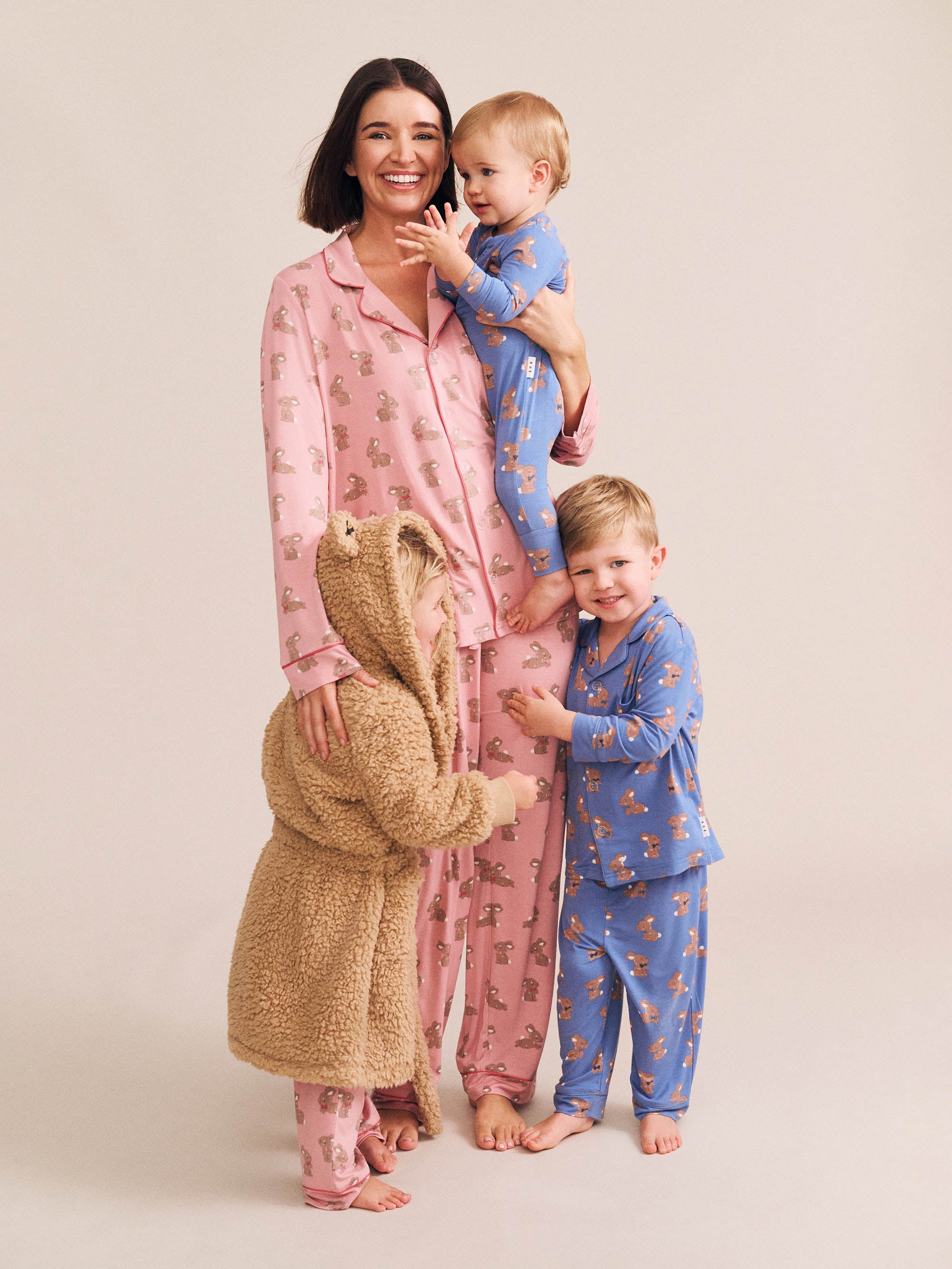 Dusty Pink Bunny Womens Pj Set