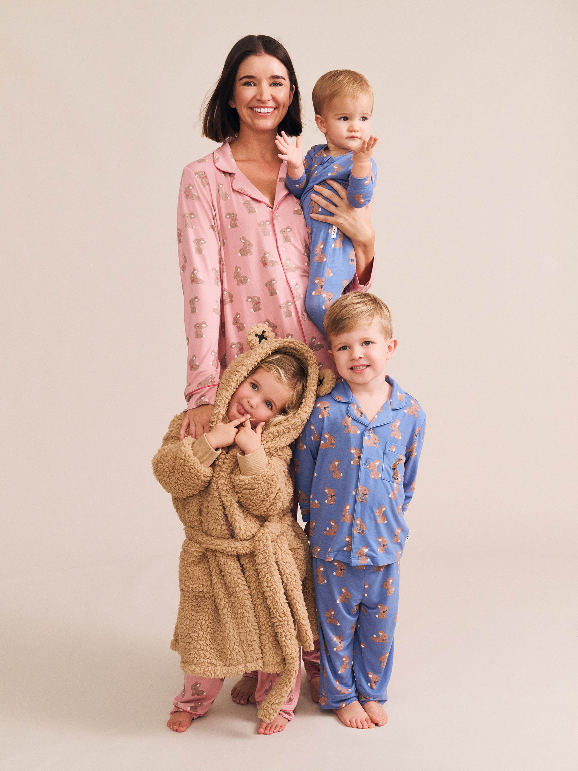 Dusty Pink Bunny Womens Pj Set