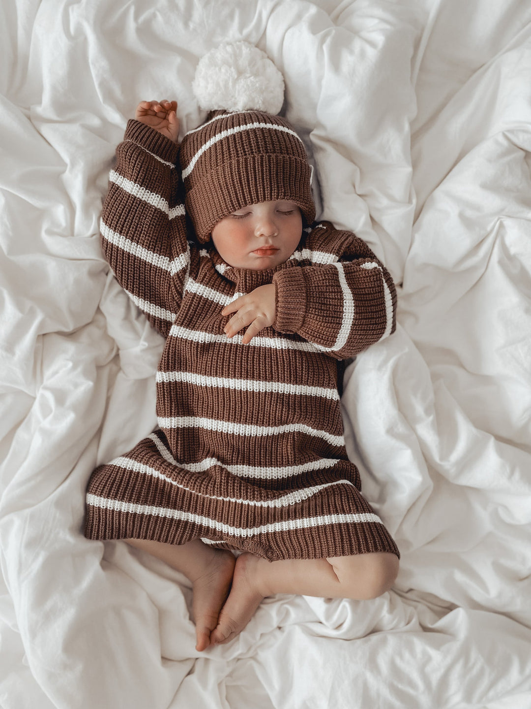 Ziggy Lou - Long Sleeve Playsuit | Chocolate Stripe