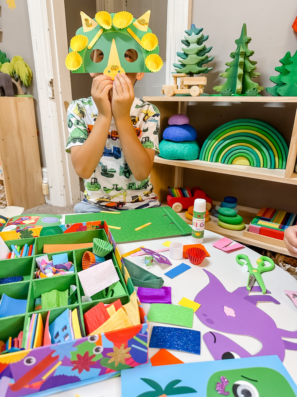 Dinosaur Collage Sensory Craft Box