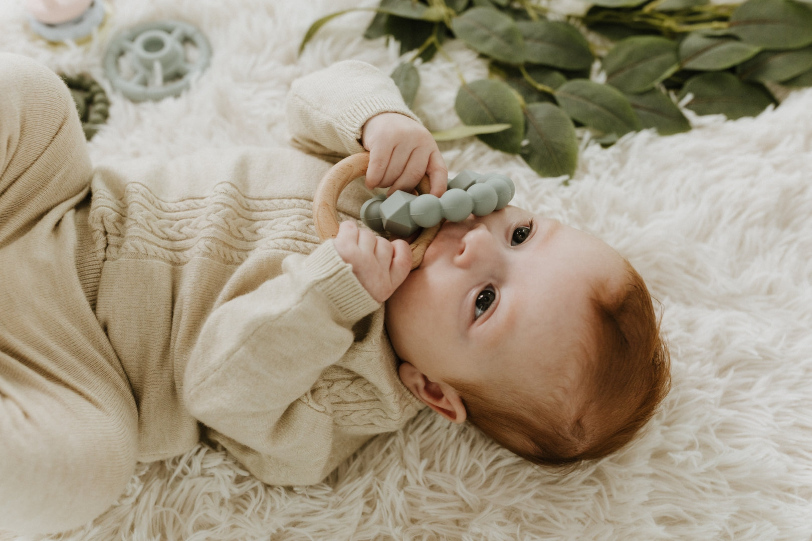 May Gibbs Moon Teether - Sage