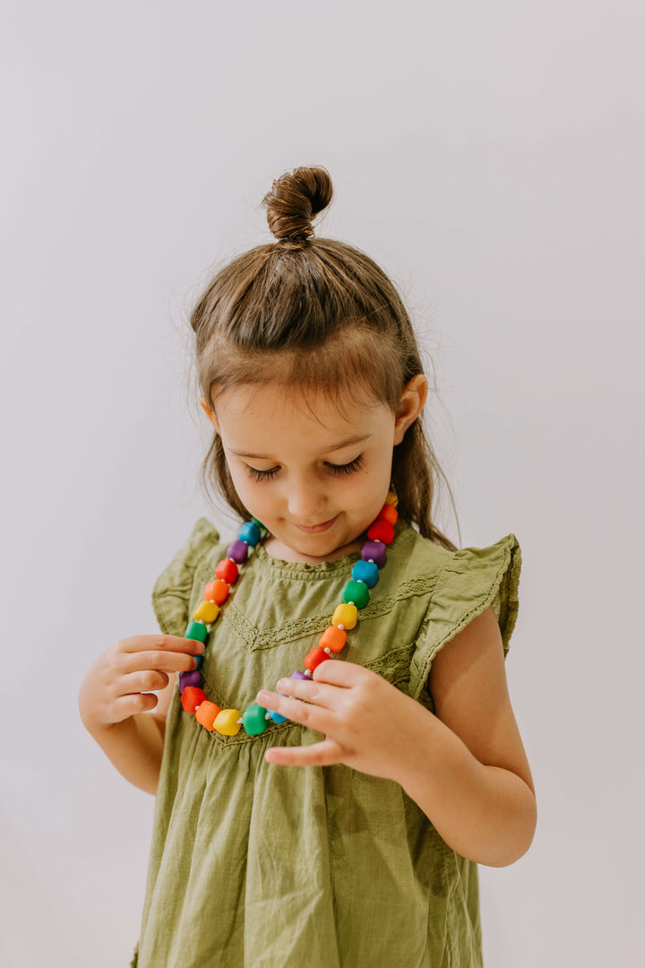 Princess & the Pea Necklace - Bright Rainbow