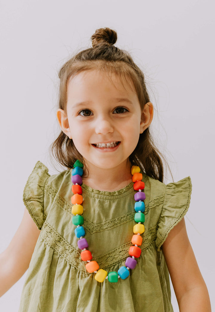 Princess & the Pea Necklace - Bright Rainbow