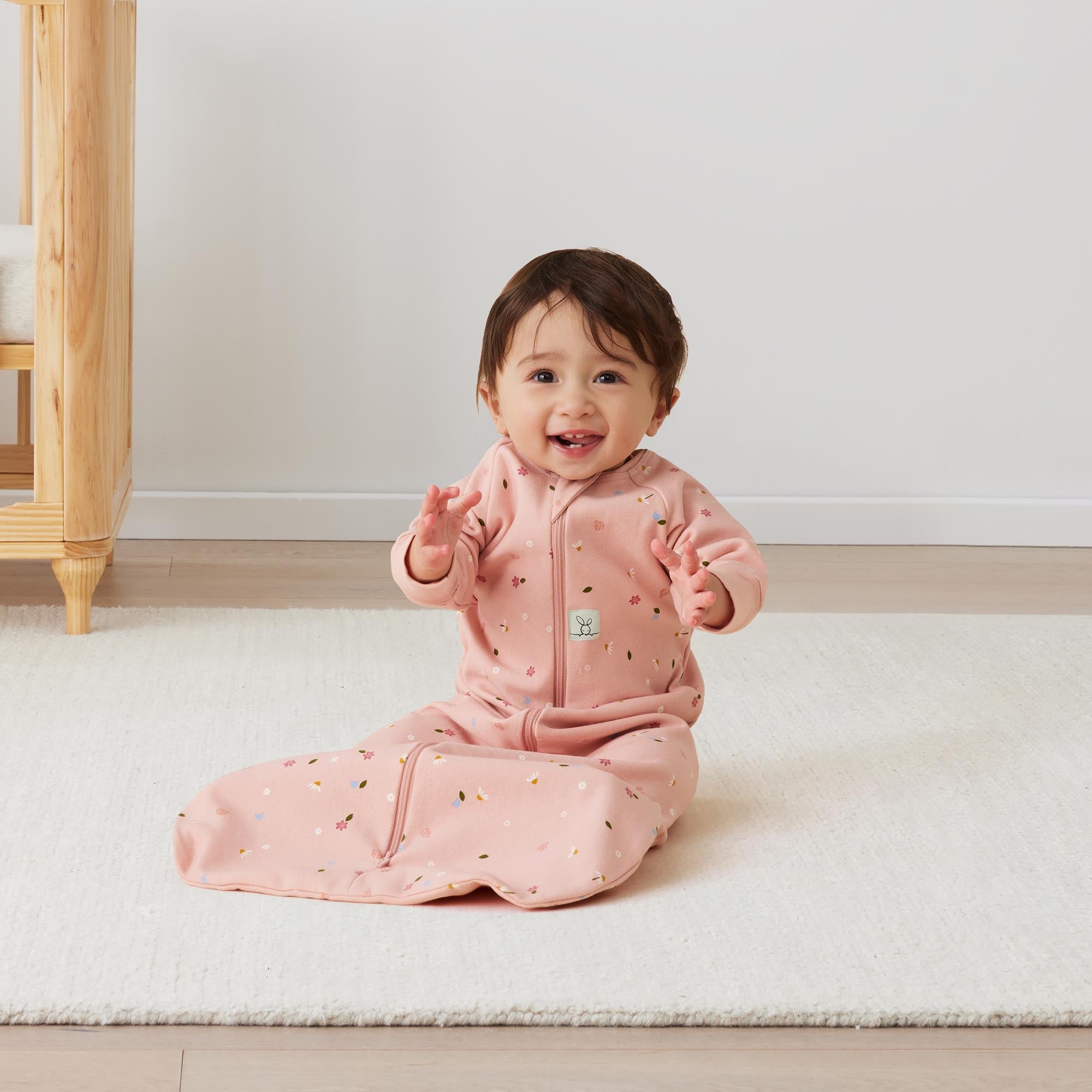 Jersey Sleeping Bag Long Sleeve  1.0 TOG - Daisies