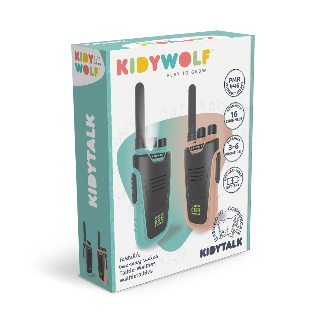 Kidytalk - Long Range Walkie-Talkie - Natural/Cyan