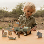 Wooden Safari Car with Animals