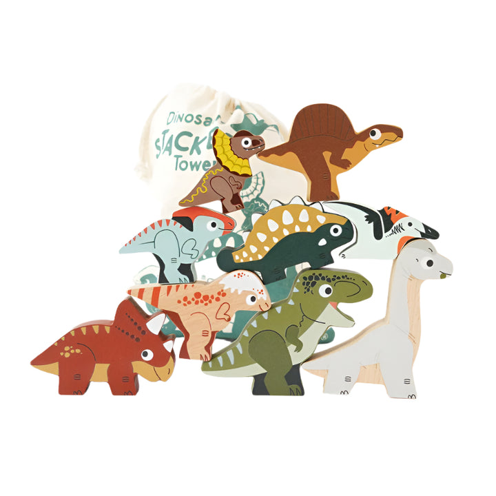 Jurassic Stacking Dinosaurs & Bag - 10 Piece