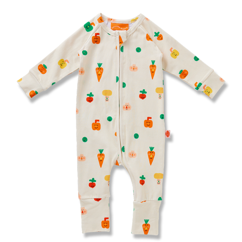 Teeny Tiny Veg Long Sleeve Romper