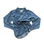 Ladies Organic Embroidery Denim Shirt Jacket - Starlight