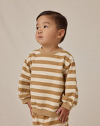 Oversized Crew Sweatshirt - Gold Stripe