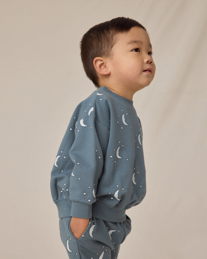 PRE-ORDER Quincy Mae Relaxed Fleece Sweatshirt - Silver Moons