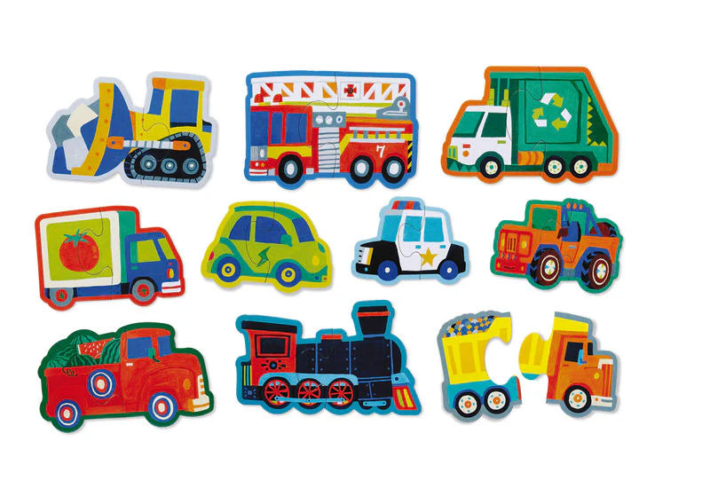 Let's Begin 2 Piece Puzzle - Vehicles