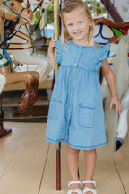 Denim Frill Dress