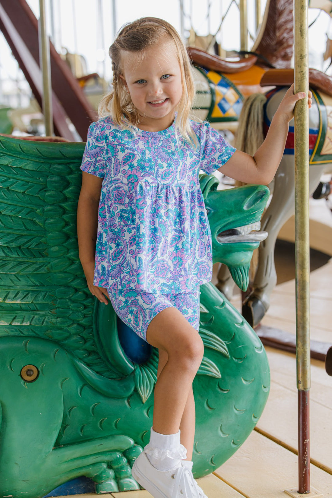 Milky Paisley Bloom Bike Short
