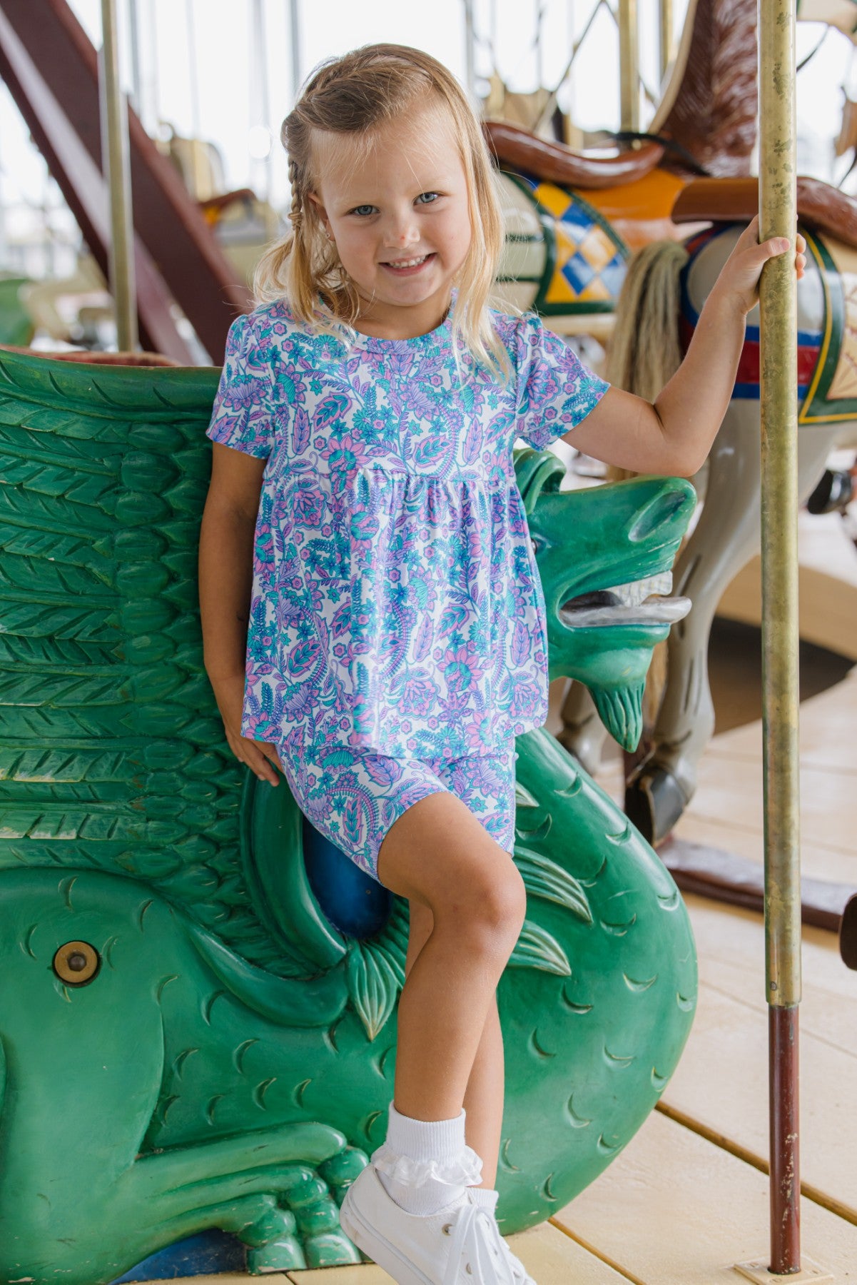Milky Paisley Bloom Bike Short