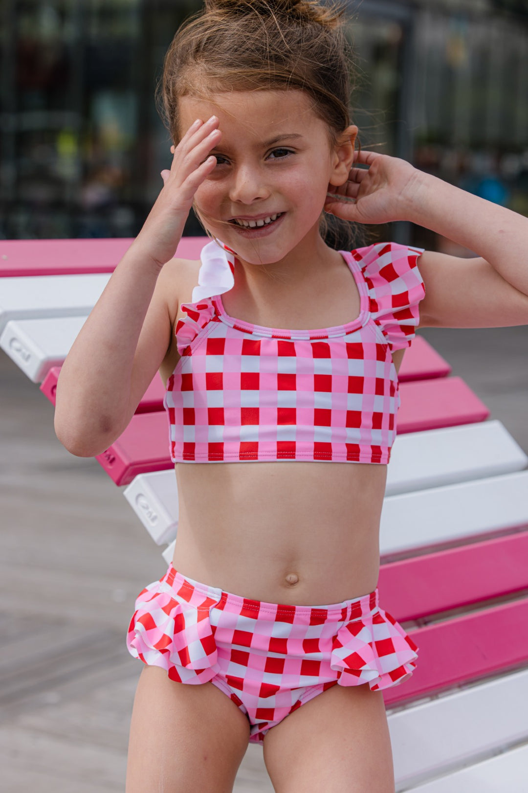Milky Lollipop Check Bikini