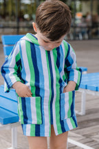 Stripe Terry Towelling Cover Up
