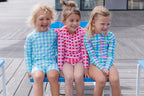 Picnic Check Long Sleeve Swimsuit