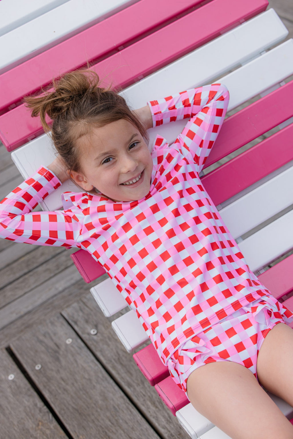 Milky Lollipop Check Rash Vest