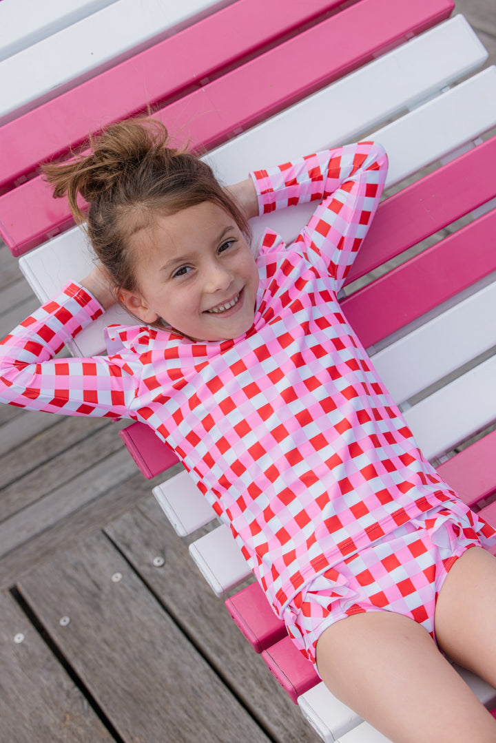 Milky Lollipop Check Rash Vest