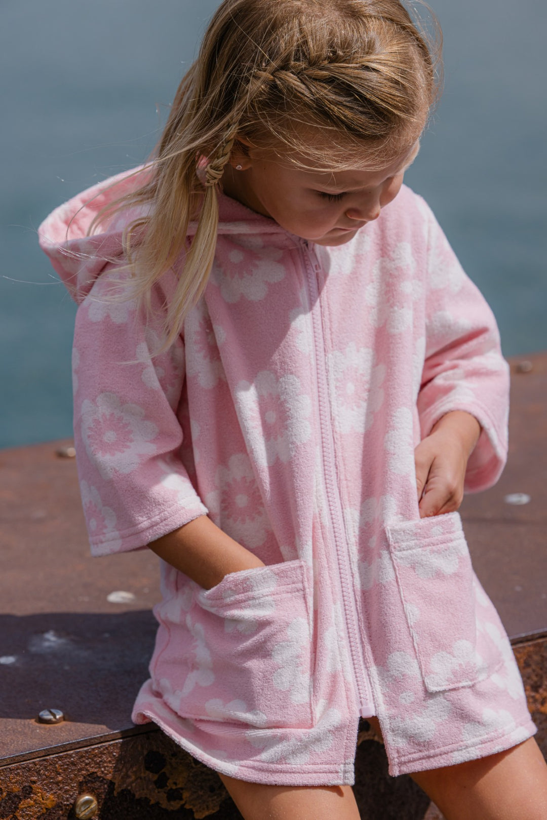 Milky Floral Terry Towelling Cover Up
