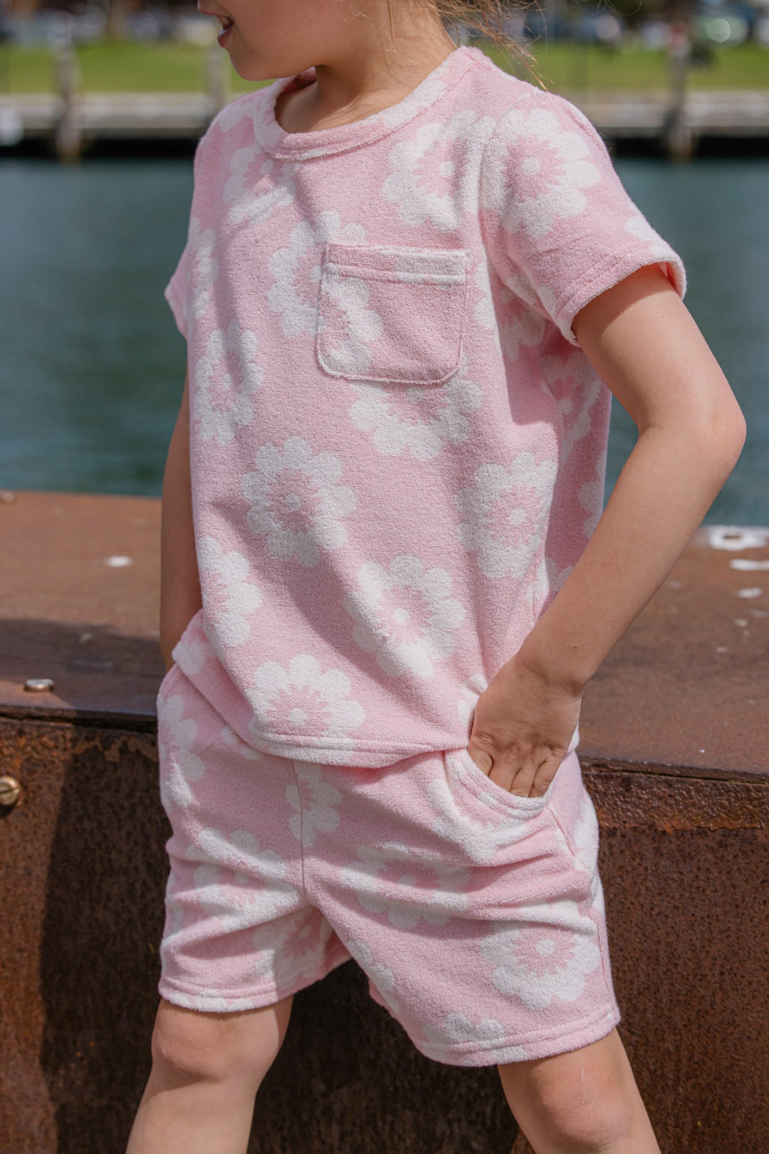 Milky Floral Terry Towelling Set