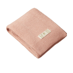 Merino Knit Cot Blanket - Rose Dust