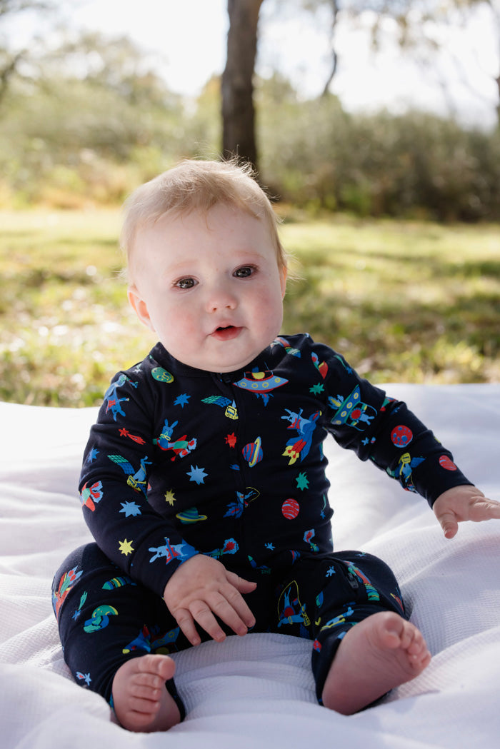 Milky Zip Romper - Space Bunny