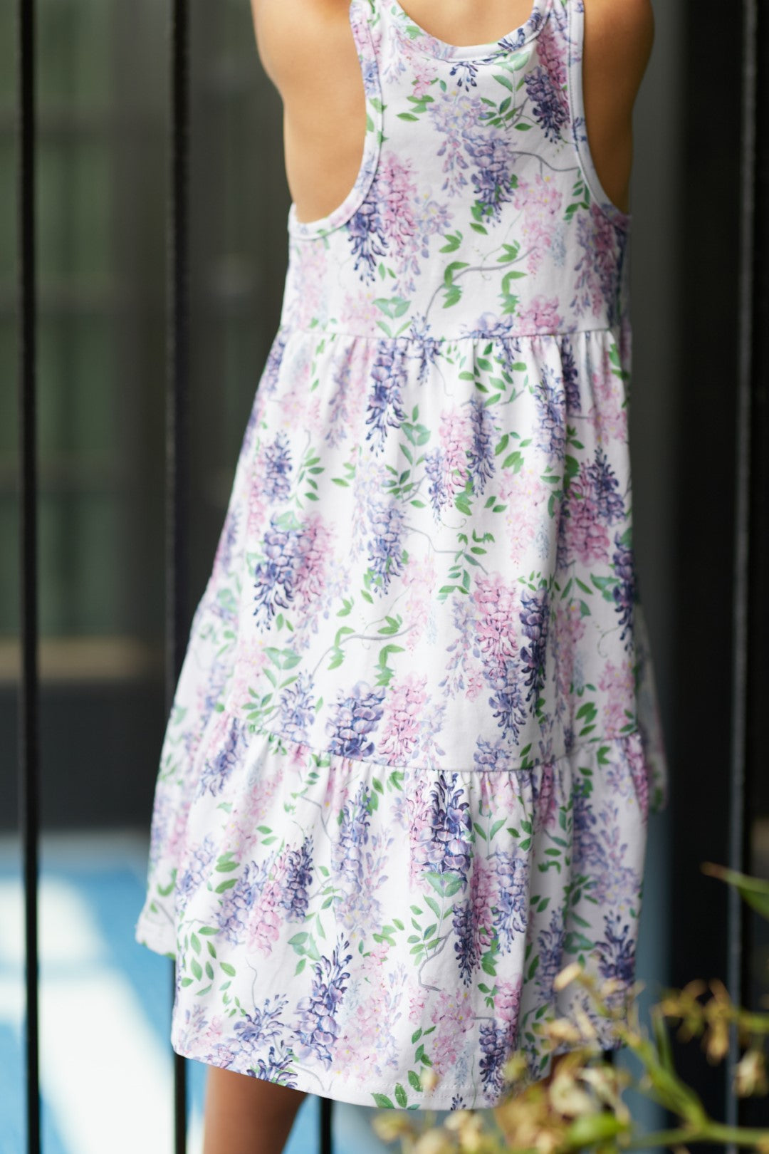 Milky Wisteria Tiered Dress