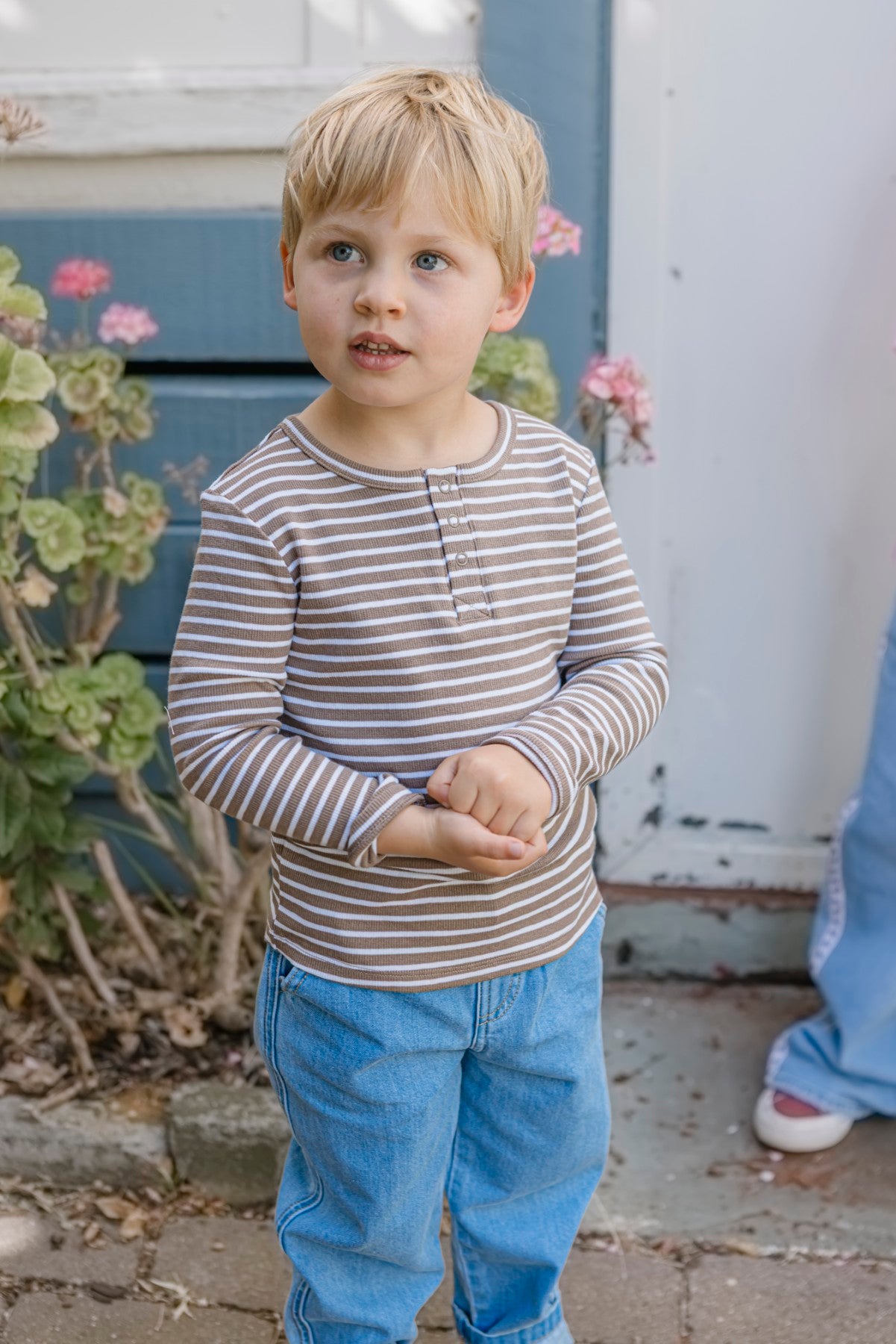 Latte Stripe Henley