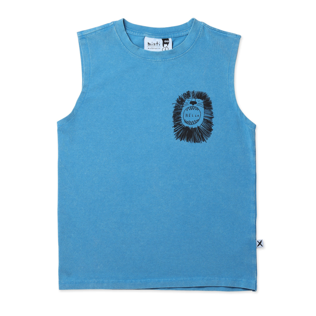 Minti Roaring Lion Sleeveless Tee - Sky Wash