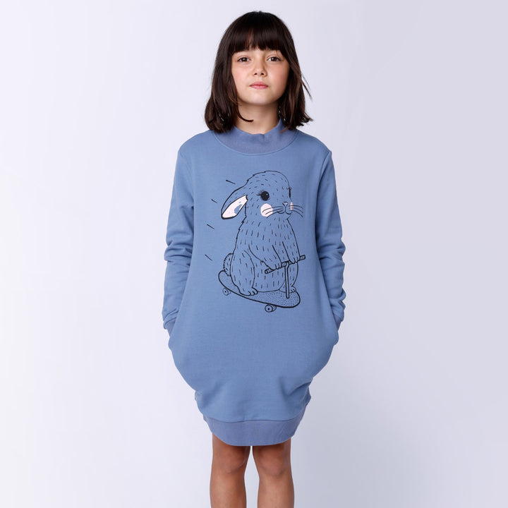 Minti Speedy Bunny Furry Dress - Cornflower