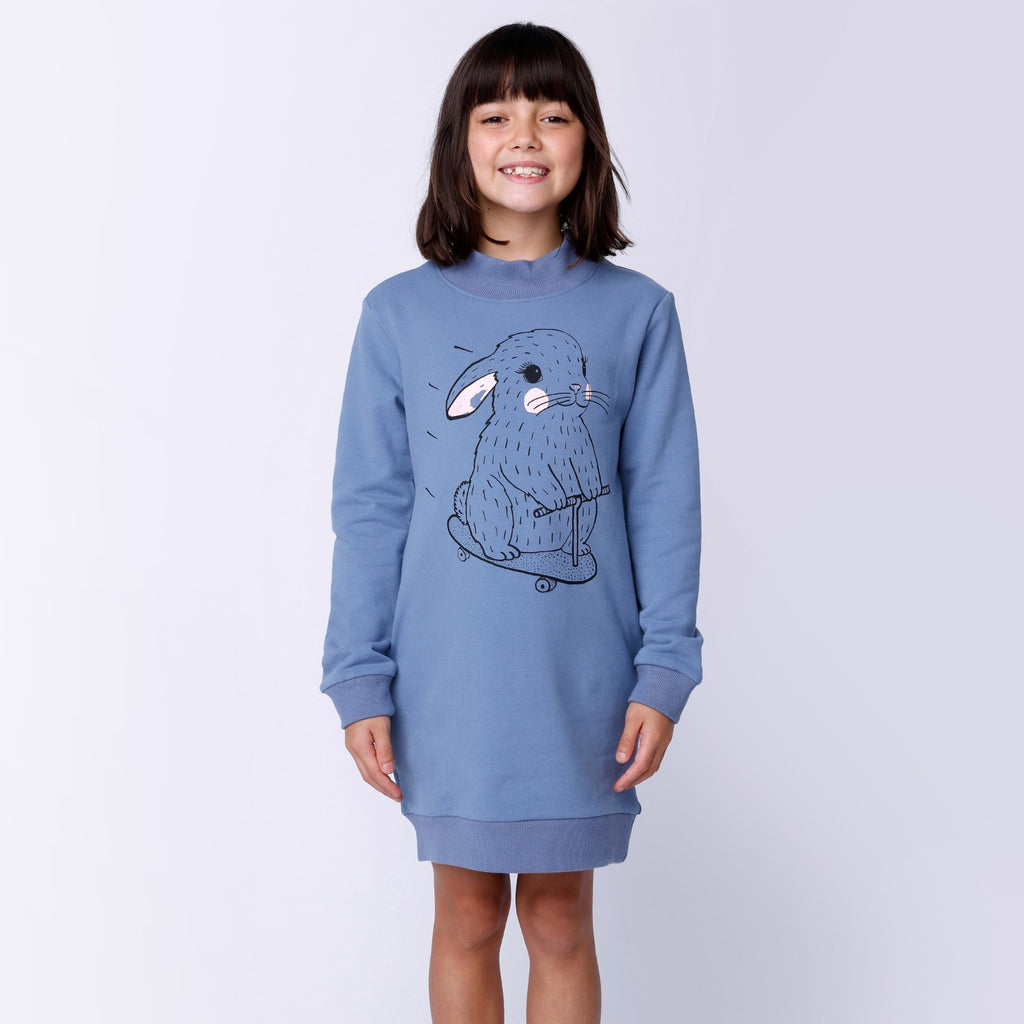 Speedy Bunny Furry Dress - Cornflower