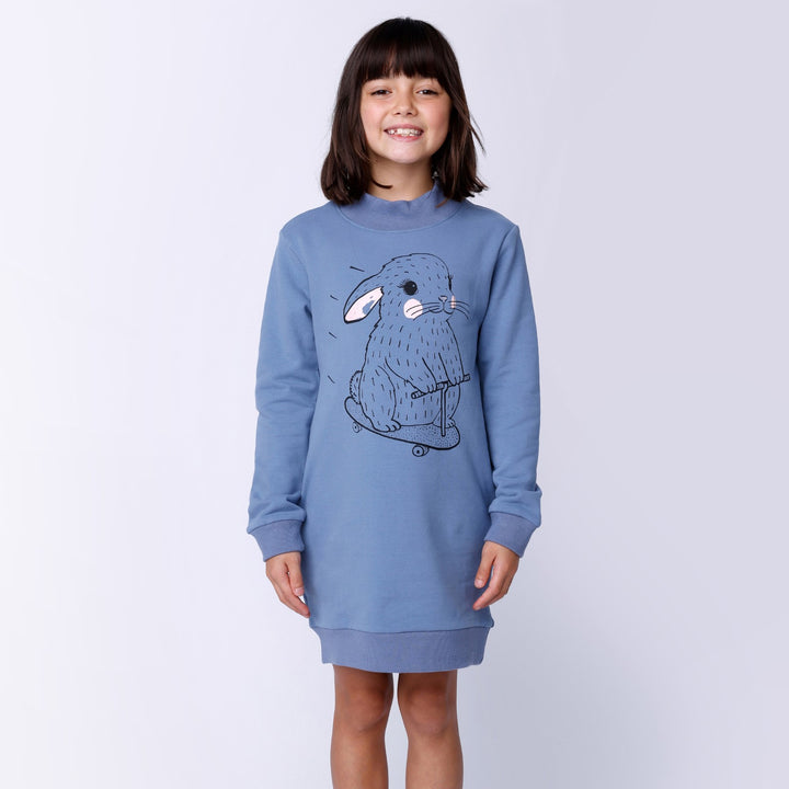 Minti Speedy Bunny Furry Dress - Cornflower