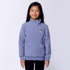 Teddy Half Zip Crew - Cornflower