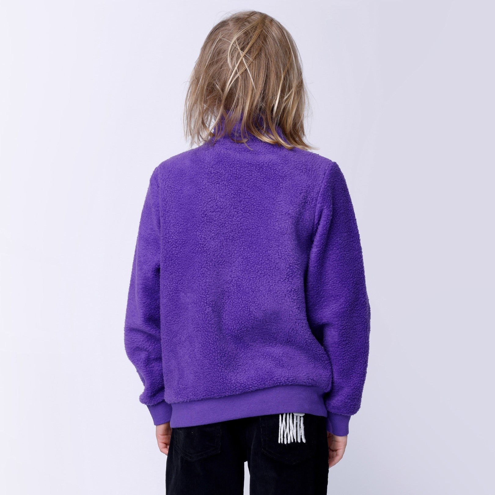 Teddy Half Zip Crew - Purple