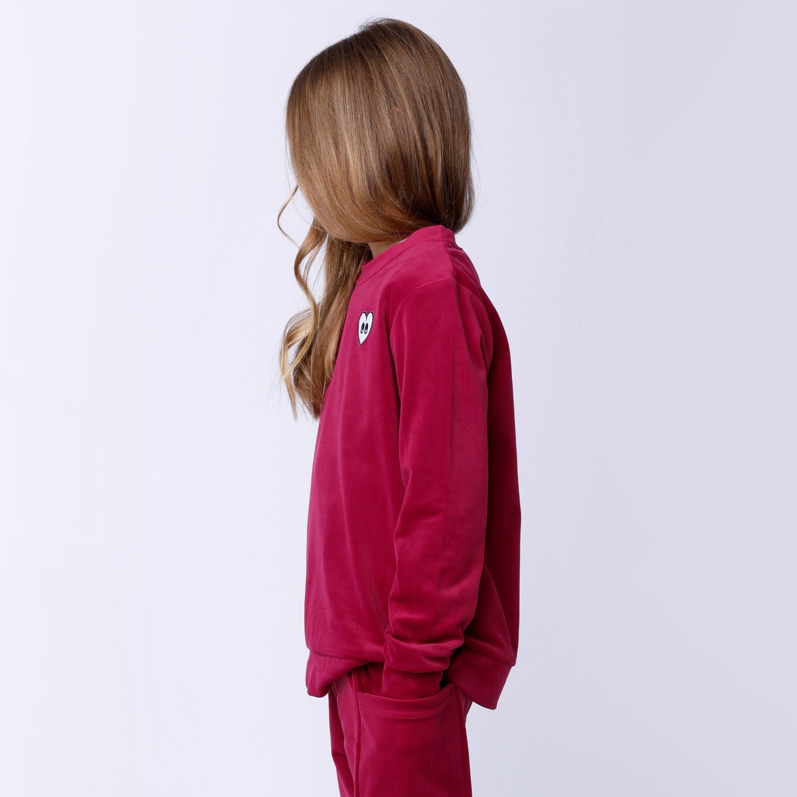 Luxe Velvet Crew - Crimson