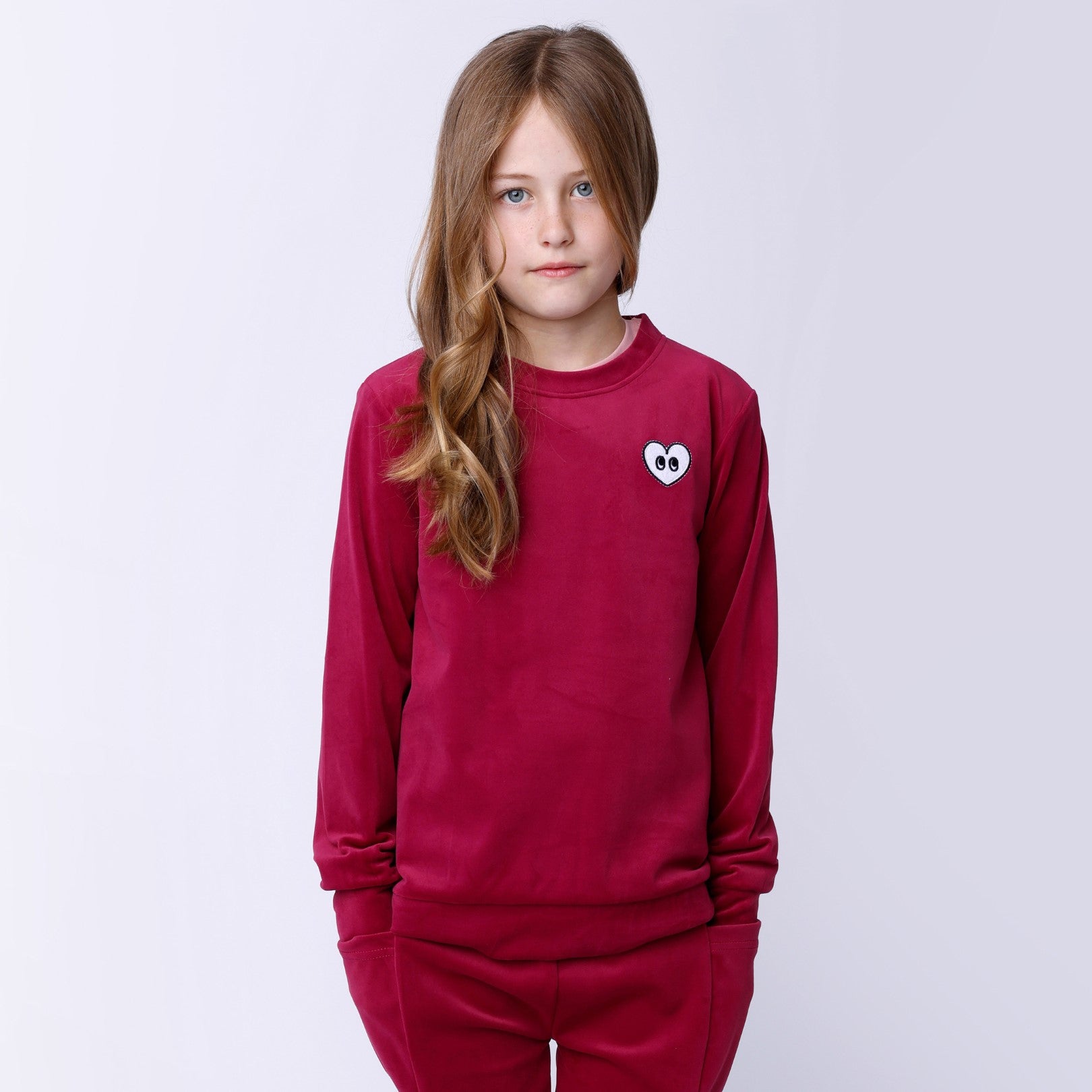 Luxe Velvet Crew - Crimson